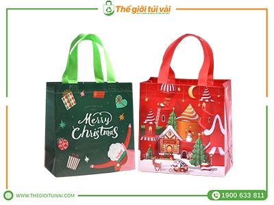 Túi vải đựng quà noel