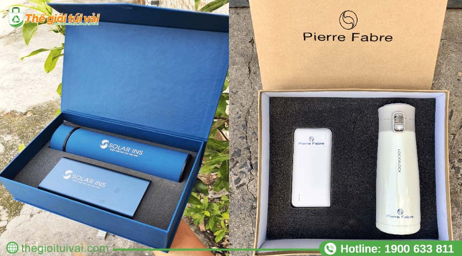 Bộ văn phòng phẩm bình giữ nhiệt in logo, sạc dự phòng đa năng Bộ văn phòng phẩm bình giữ nhiệt in logo, sạc dự phòng đa năng