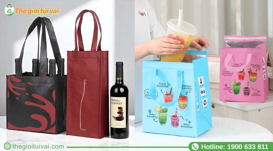 Các kích cỡ mẫu túi vải đựng rượu, đồ uống mang đi Các kích cỡ mẫu túi vải đựng rượu, đồ uống mang đi