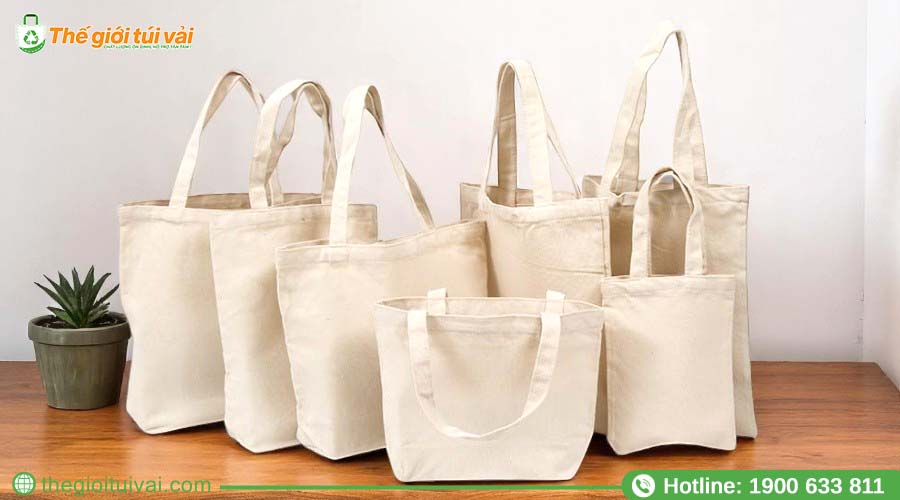 Đa dạng kích cỡ túi tote vải canvas quý khách chọn lựa