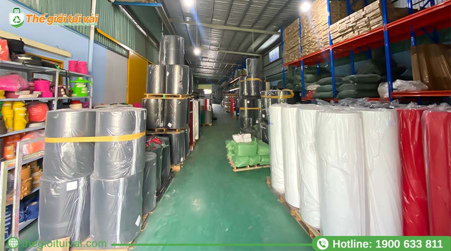 Kho nguyên liệu vải tại Thế Giới Túi Vải Kho nguyên liệu vải tại Thế Giới Túi Vải