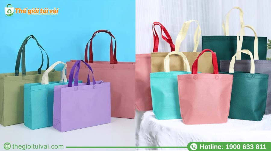 Kích thước phổ biến của túi vải không dệt phù hợp nhiều ngành hàng Kích thước phổ biến của túi vải không dệt phù hợp nhiều ngành hàng