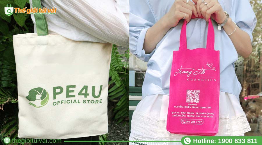 Logo thương hiệu trên bao bì túi vải Logo thương hiệu trên bao bì túi vải