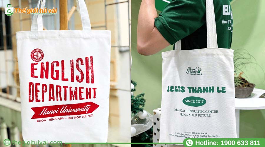 Mẫu túi vải in thương hiệu giáo dục Mẫu túi vải in thương hiệu giáo dục