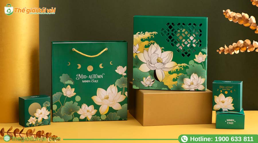 Mẫu hộp bánh Trung thu vân nổi họa tiết cổ điển Mẫu hộp bánh Trung thu vân nổi họa tiết cổ điển