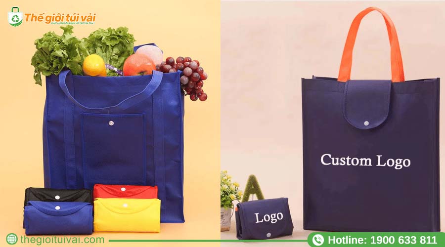 Mẫu túi vải không dệt gấp gọn dễ mang theo Mẫu túi vải không dệt gấp gọn dễ mang theo