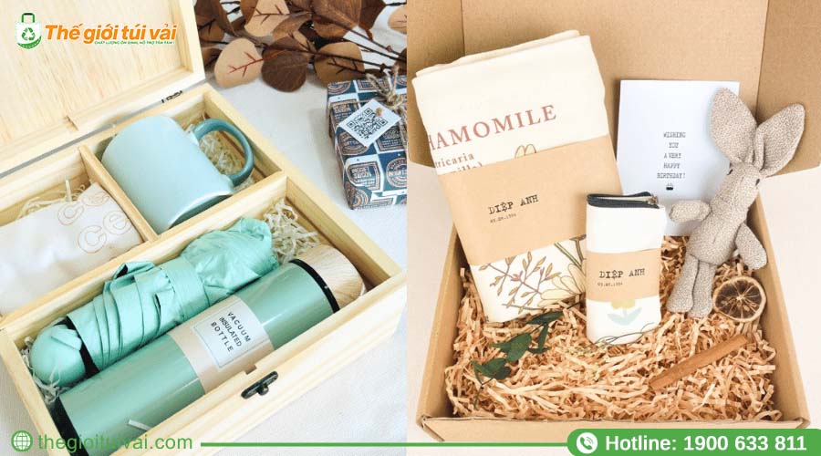 Quà tặng được đóng gói kèm túi vải tinh tế mang dấu ấn thương hiệu Quà tặng được đóng gói kèm túi vải tinh tế mang dấu ấn thương hiệu