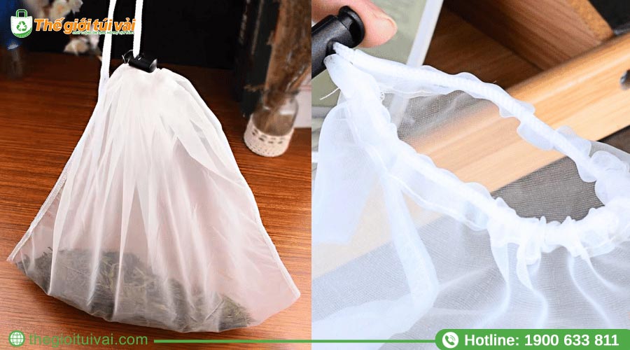 Túi lọc trà có dây buộc cố định chắc chắn Túi lọc trà có dây buộc cố định chắc chắn