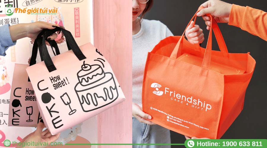 Túi vải đựng bánh kem thiết kế trang nhã, sang trọng Túi vải đựng bánh kem thiết kế trang nhã, sang trọng