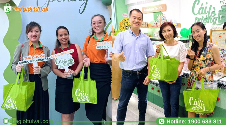 Túi vải đựng bánh kem sử dụng tại tiệm bánh Cái Lò Nướng Túi vải đựng bánh kem sử dụng tại tiệm bánh Cái Lò Nướng