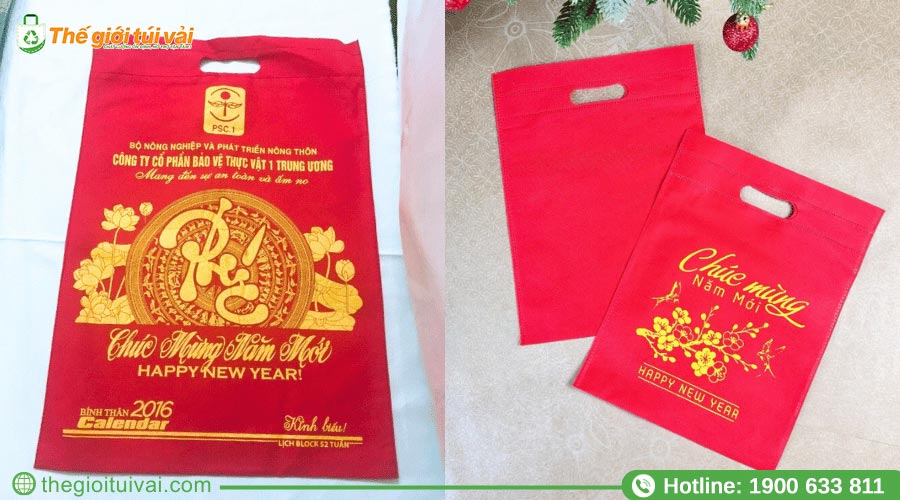 In túi vải đựng lịch bằng phương pháp in lụa In túi vải đựng lịch bằng phương pháp in lụa