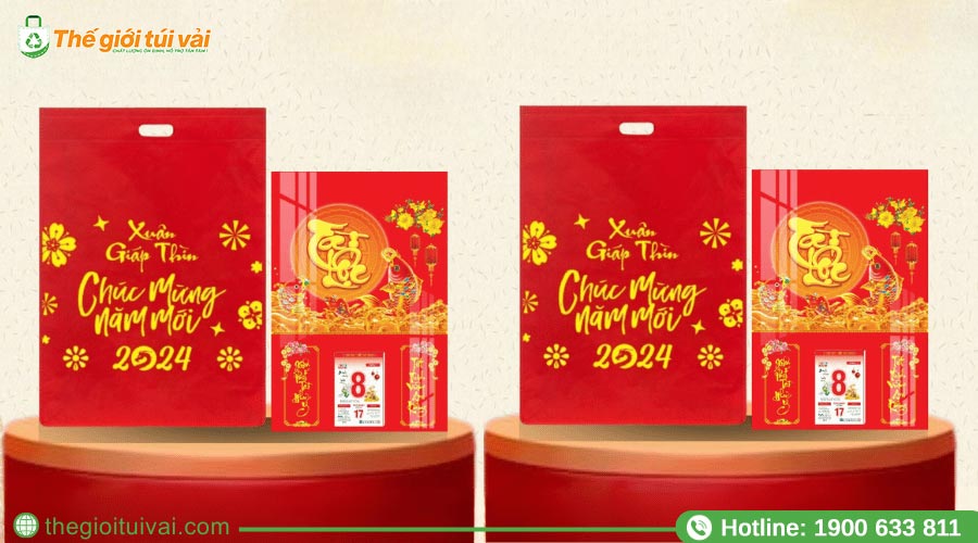 Thiết kế túi vải đựng lịch in hình ảnh liên quan đến năm mới Thiết kế túi vải đựng lịch in hình ảnh liên quan đến năm mới