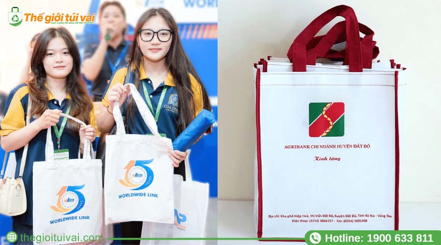 Túi vải đựng tài liệu in logo sắc nét, tạo ấn tượng chuyên nghiệp