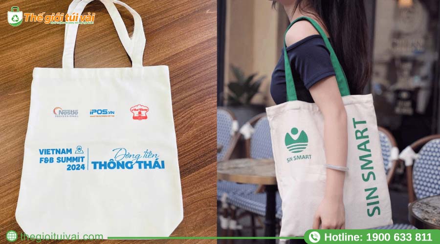 Túi vải canvas với thông điệp truyền cảm hứng Túi vải canvas với thông điệp truyền cảm hứng
