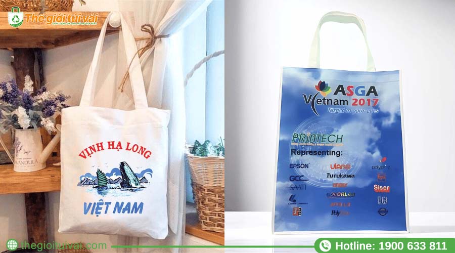 Túi vải du lịch in thương hiệu, hình ảnh địa phương bền, đẹp Túi vải du lịch in thương hiệu, hình ảnh địa phương bền, đẹp