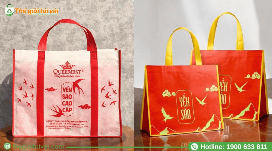 Túi vải in thương hiệu yến tạo cảm giác sang trọng Túi vải in thương hiệu yến tạo cảm giác sang trọng