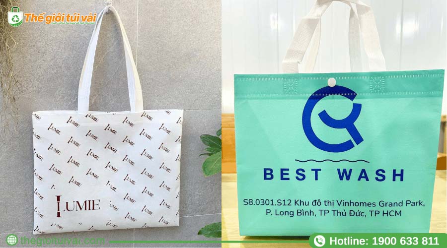 Túi vải không dệt ép nhiệt với các đường ép chắc chắn, bề mặt phẳng Túi vải không dệt ép nhiệt với các đường ép chắc chắn, bề mặt phẳng