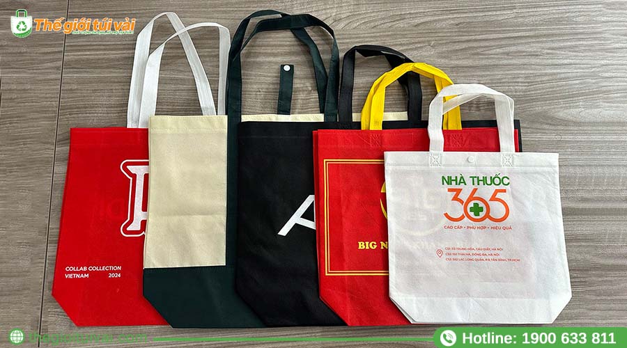 Túi vải không dệt với đa dạng màu sắc, hình in logo nổi bật Túi vải không dệt với đa dạng màu sắc, hình in logo nổi bật