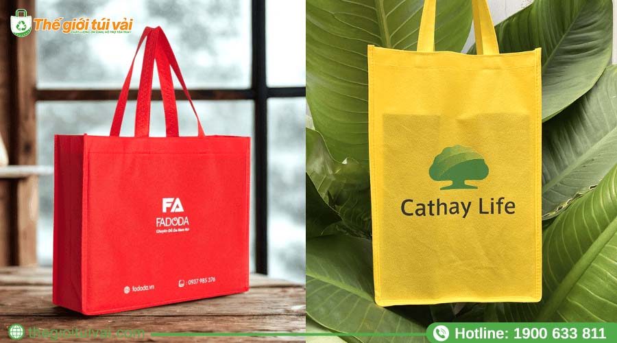 Túi vải không dệt với logo đơn giản, màu sắc thương hiệu Túi vải không dệt với logo đơn giản, màu sắc thương hiệu