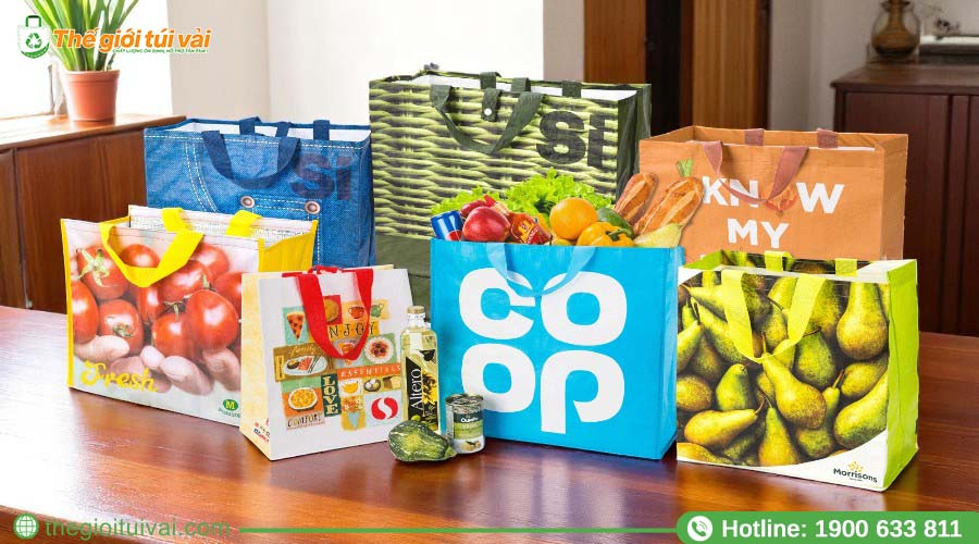 Túi PP dệt lớn, in ấn màu sắc nổi bật Túi PP dệt lớn, in ấn màu sắc nổi bật