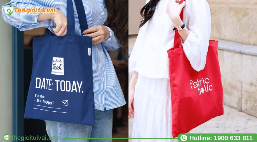 Túi canvas trắng in logo bằng kỹ thuật in lụa Túi canvas trắng in logo bằng kỹ thuật in lụa