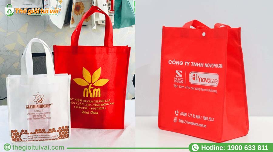 Túi tote không dệt in logo tối giản Túi tote không dệt in logo tối giản