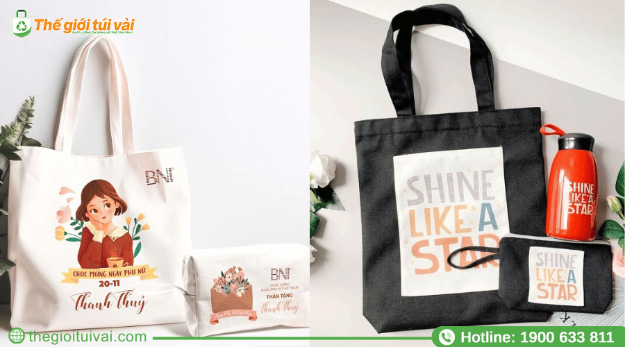 Túi vải canvas được dùng làm quà tặng khách hàng Túi vải canvas được dùng làm quà tặng khách hàng
