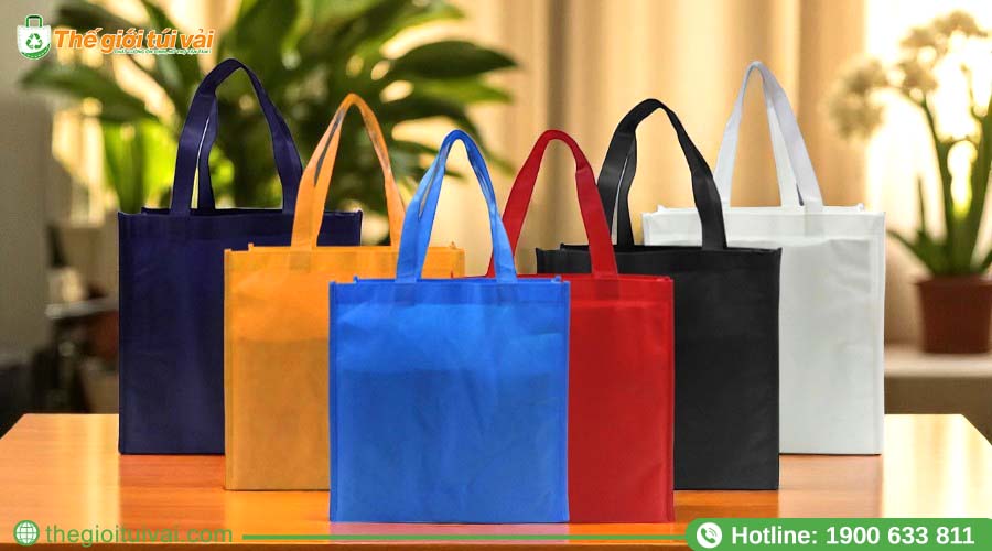 Túi vải không dệt màu trơn Túi vải không dệt màu trơn