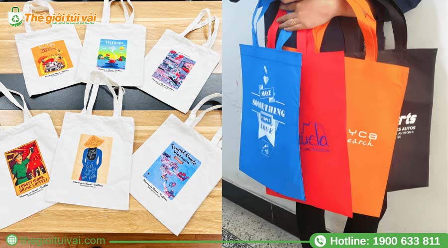 Mẫu túi vải đựng đồ dùng mùa hè thiết kế bắt mắt