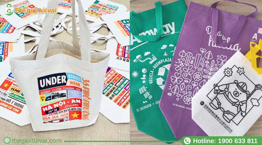 Túi vải được dùng làm túi quà lưu niệm đặc trưng Túi vải được dùng làm túi quà lưu niệm đặc trưng