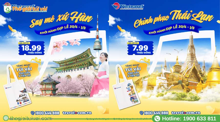 Chương trình khuyến mãi “Mua Tour, Tặng Túi Vải” độc đáo Chương trình khuyến mãi “Mua Tour, Tặng Túi Vải” độc đáo