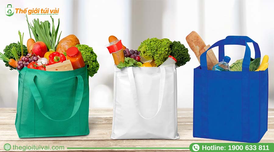 Sử dụng túi vải không dệt để đựng thực phẩm khi đi siêu thị Sử dụng túi vải không dệt để đựng thực phẩm khi đi siêu thị