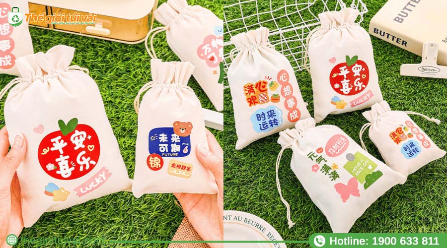 Túi rút in hình linh vật nhỏ đáng yêu hoặc biểu tượng đặc trưng Túi rút in hình linh vật nhỏ đáng yêu hoặc biểu tượng đặc trưng