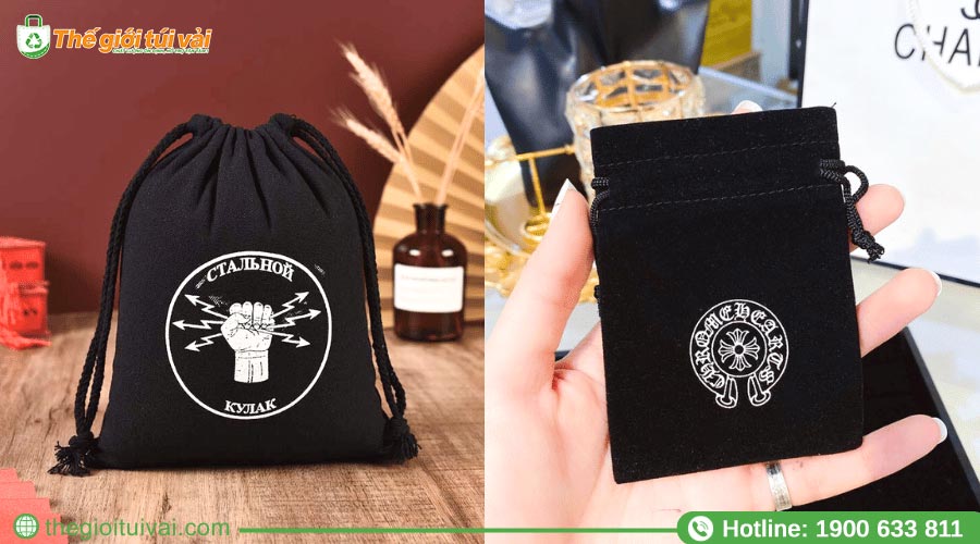 Mẫu thiết kế túi vải đựng trang sức theo yêu cầu khách hàng