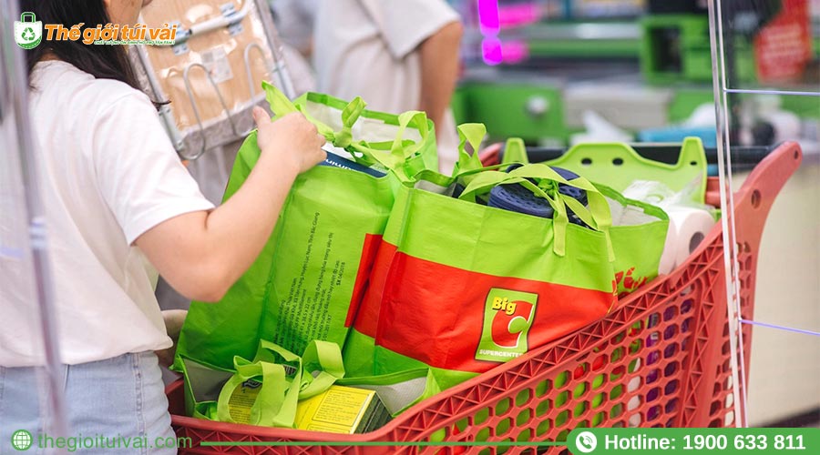 Mẫu túi siêu thị được sử dụng rộng rãi tại siêu thị Big C
