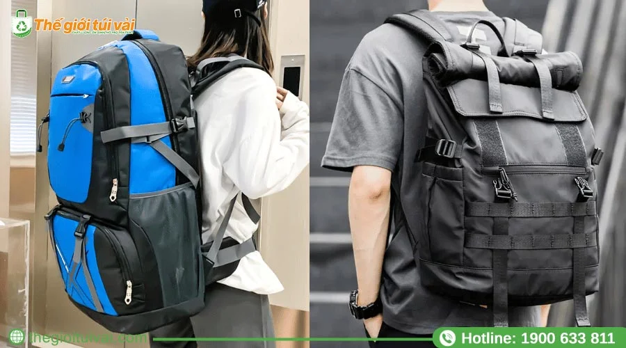 Thiết kế balo du lịch với các chi tiết phụ kiện ngăn phụ