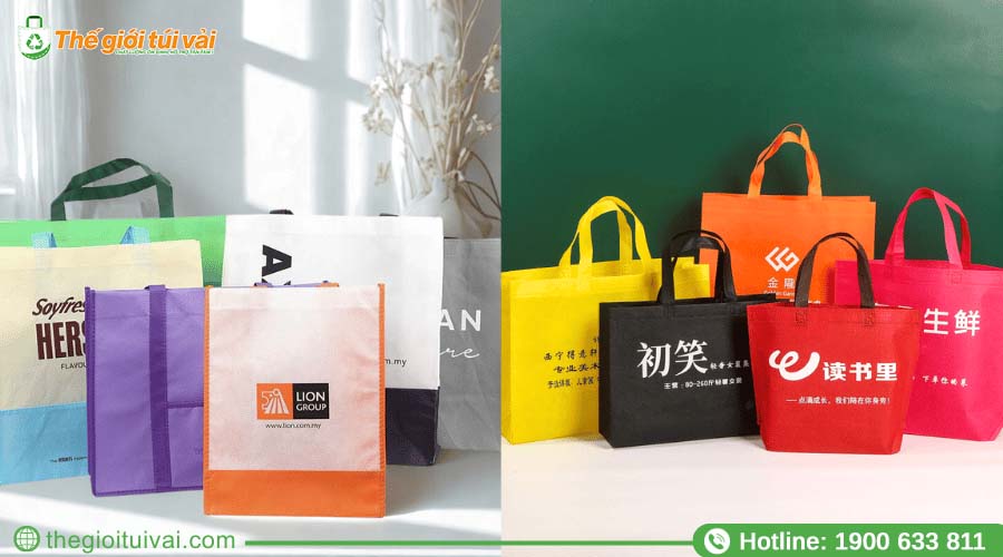 Các mẫu túi vải không dệt với kiểu dáng và kích thước đa dạng Các mẫu túi vải không dệt với kiểu dáng và kích thước đa dạng