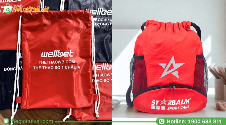 Mẫu balo dây rút vải dù in logo nổi bật trong sự kiện chạy bộ Mẫu balo dây rút vải dù in logo nổi bật trong sự kiện chạy bộ