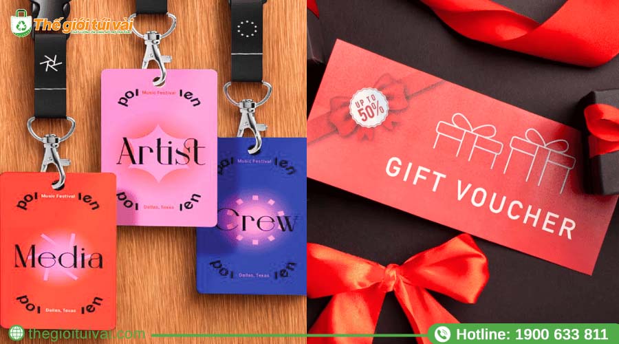 Thẻ đeo cổ và voucher khuyến mãi Thẻ đeo cổ và voucher khuyến mãi