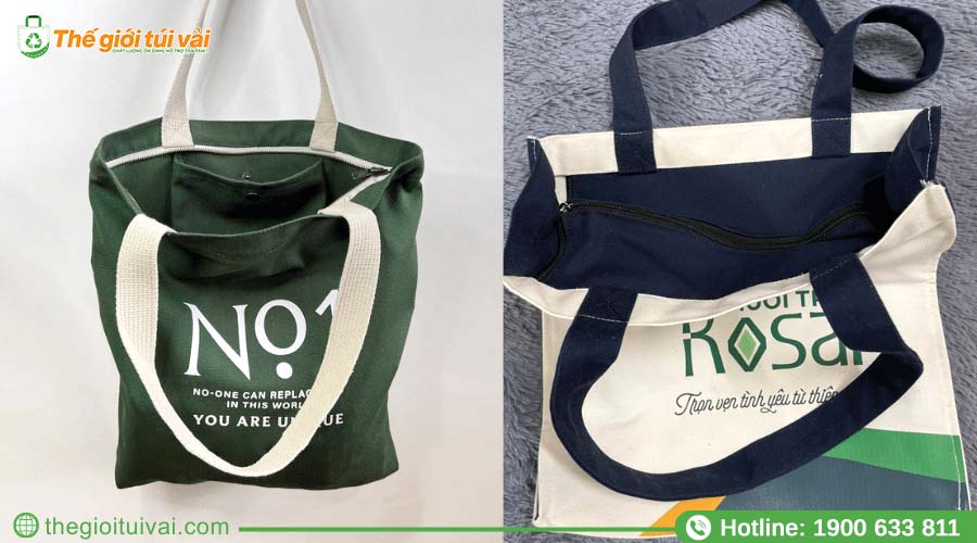 Mẫu túi canvas có dây kéo, thích hợp đựng tài liệu Mẫu túi canvas có dây kéo, thích hợp đựng tài liệu