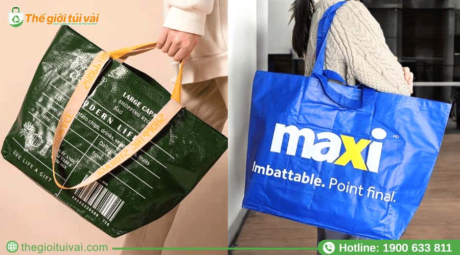 Túi vải đi chợ chất liệu PP dệt chắc chắn, chịu lực tốt Túi vải đi chợ chất liệu PP dệt chắc chắn, chịu lực tốt