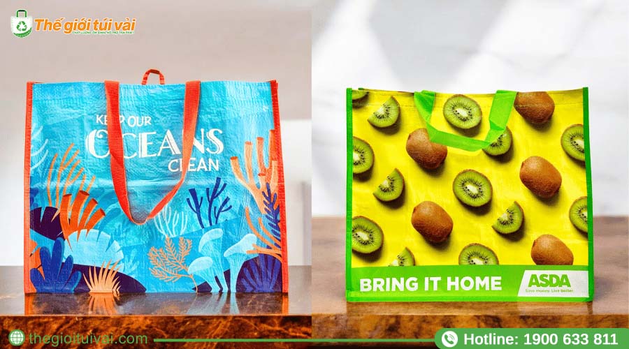 Mẫu túi siêu thị xuất khẩu độ bền cao, in ấn sắc nét Mẫu túi siêu thị xuất khẩu độ bền cao, in ấn sắc nét