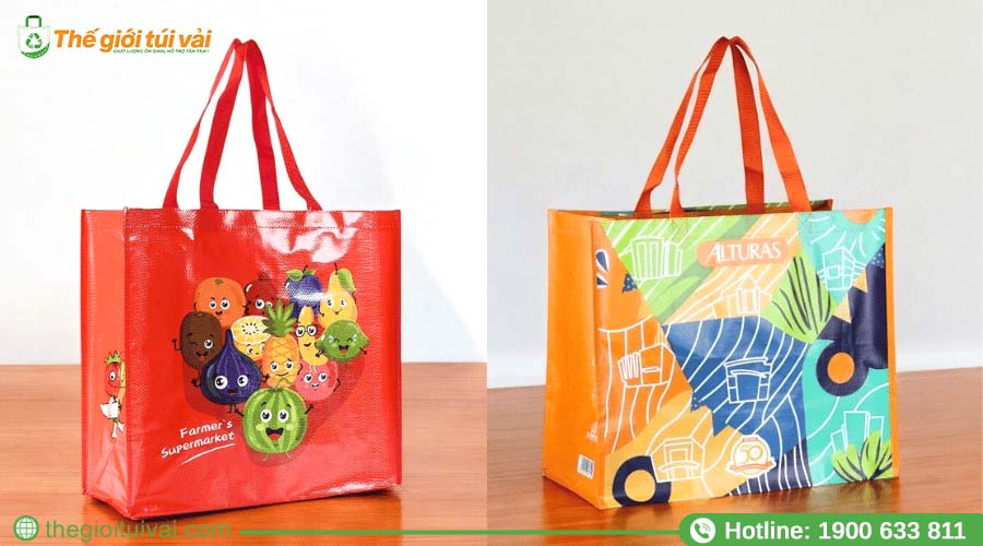 Túi vải đựng quà Tết chất liệu vải PP dệt Túi vải đựng quà Tết chất liệu vải PP dệt