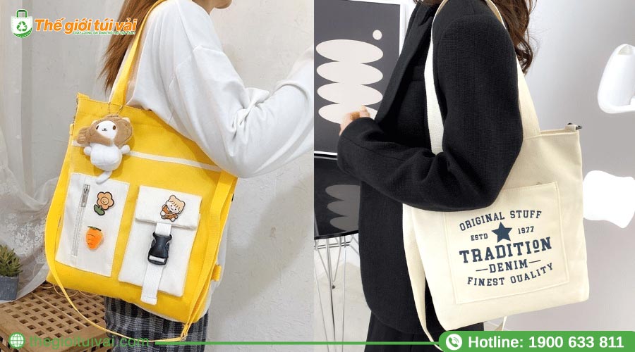 Túi vải canvas đeo chéo - item thời trang rất được giới trẻ ưa chuộng Túi vải canvas đeo chéo - item thời trang rất được giới trẻ ưa chuộng