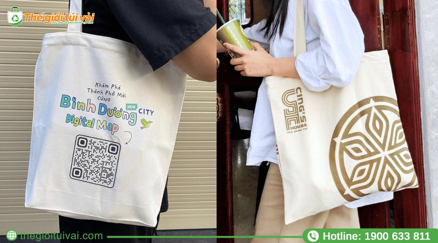 Túi canvas dạng dẹp in họa tiết đẹp mắt, thu hút ánh nhìn Túi canvas dạng dẹp in họa tiết đẹp mắt, thu hút ánh nhìn