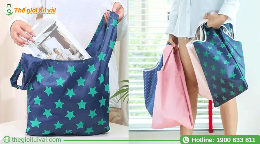 Túi vải dù gấp gọn tiện lợi, tiết kiệm diện tích cất giữ Túi vải dù gấp gọn tiện lợi, tiết kiệm diện tích cất giữ