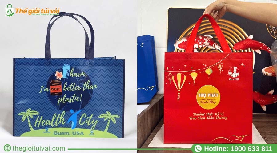 Màu sắc in ấn logo lên túi vải không dệt chính xác, rõ nét Màu sắc in ấn logo lên túi vải không dệt chính xác, rõ nét