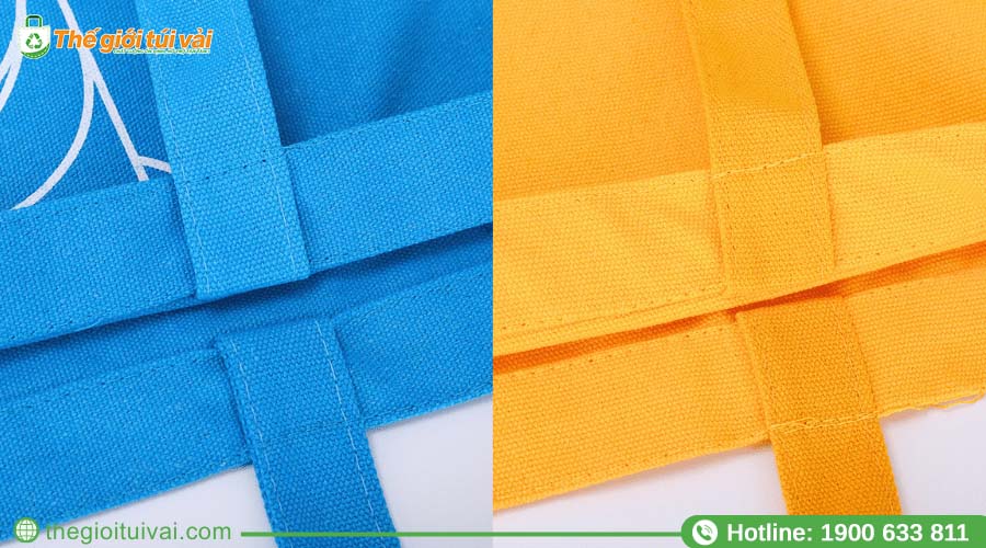 Các mũi kim may đều đặn, chắc chắn trên túi canvas cao cấp Các mũi kim may đều đặn, chắc chắn trên túi canvas cao cấp