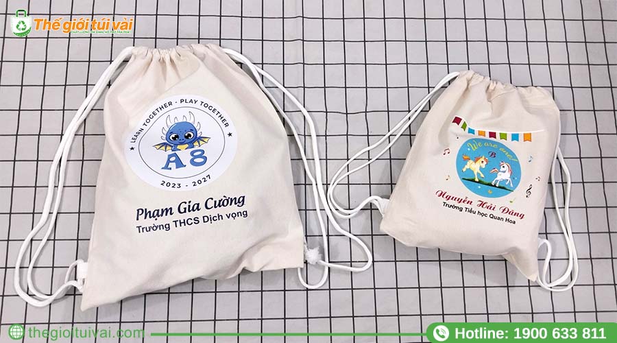 Balo dây rút in logo trường Balo dây rút in logo trường