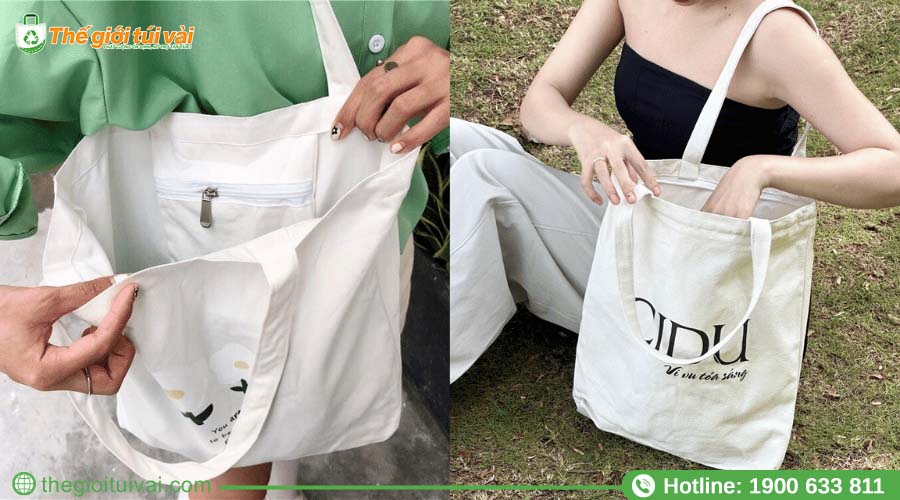 Chiếc túi canvas với khóa kéo tiện lợi, đựng quà tặng kèm an toàn Chiếc túi canvas với khóa kéo tiện lợi, đựng quà tặng kèm an toàn